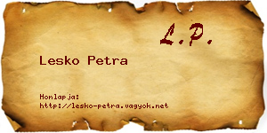 Lesko Petra névjegykártya