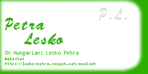 petra lesko business card